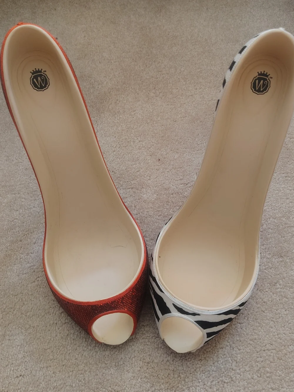 Kirklands Zebra Print and Red Accent Decorative High Heel Wine Bottle Holders